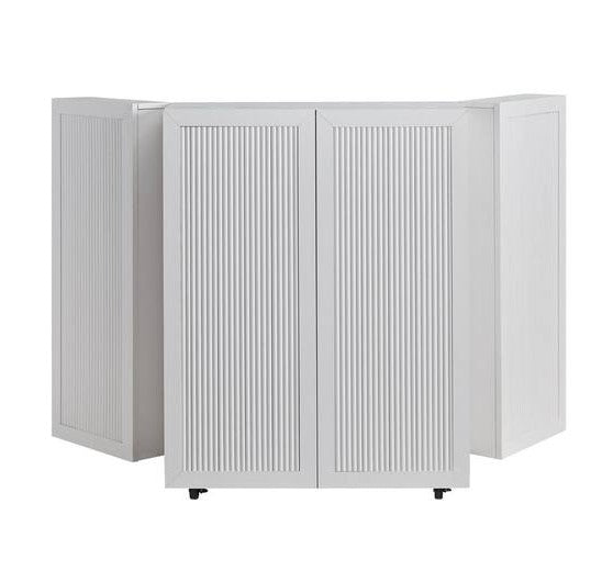 White Folding Wine Cabinet image 1