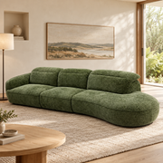 Dora Curved Chenille Sofa with Open End