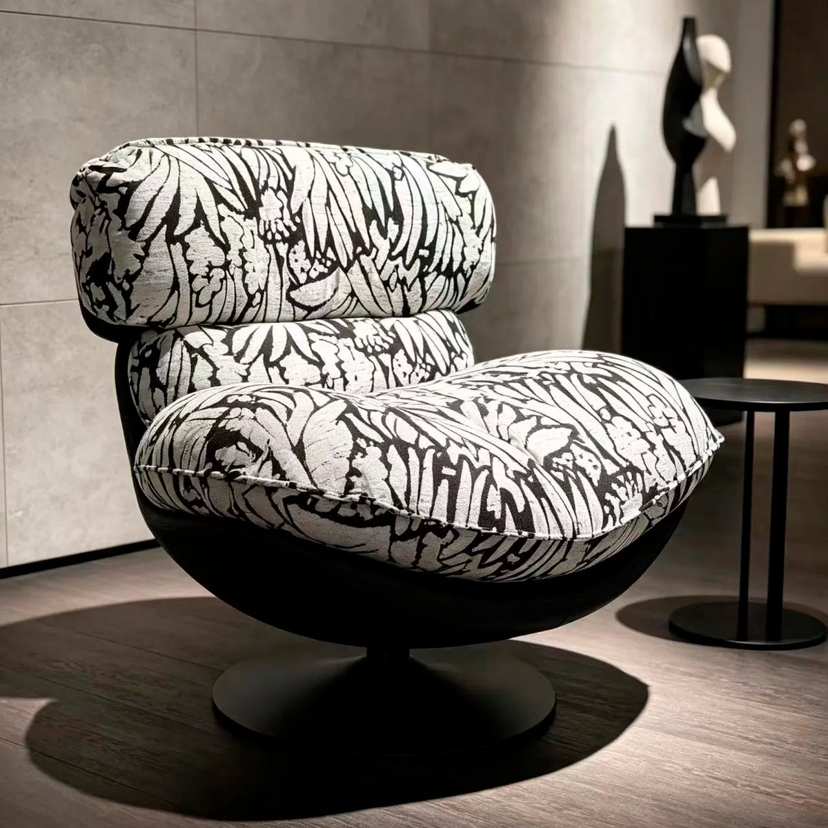 Orson Patterned Jacquard Swivel Lounge Chair