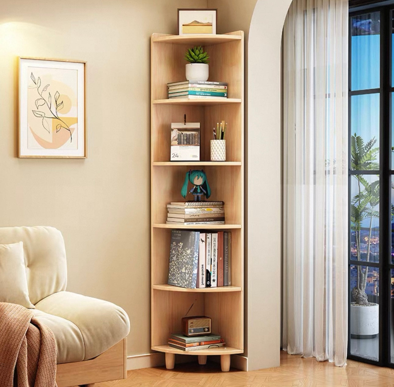 Lagom Nook Corner Shelf, Wood image 0