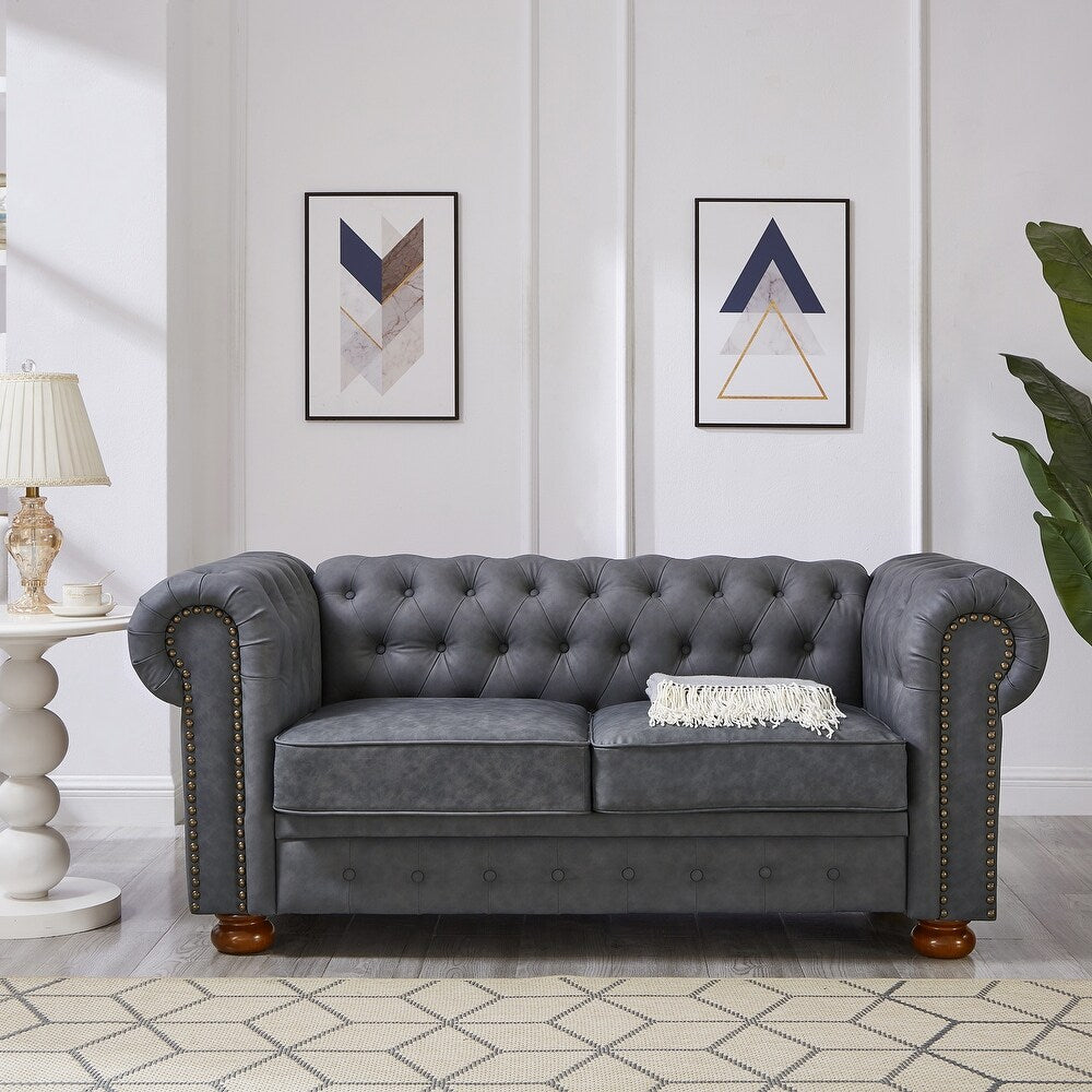 Madison Chesterfield Sofa, Dark Grey image 8