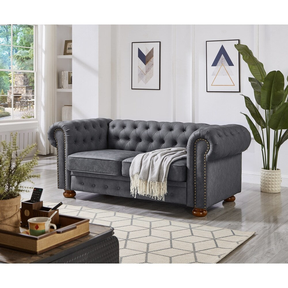 Madison Chesterfield Sofa, Dark Grey image 9