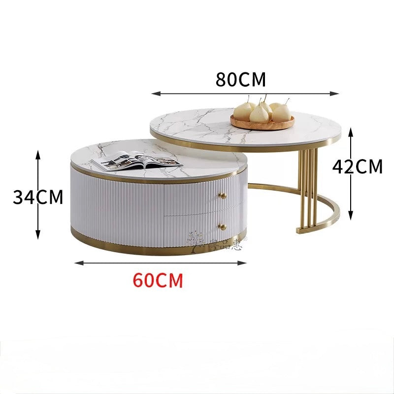 Valente Marble Entertainment & Coffee Table Set image 2