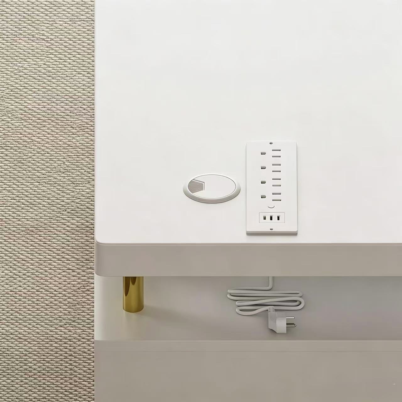 Milo Luxury White Office Desk with Storage