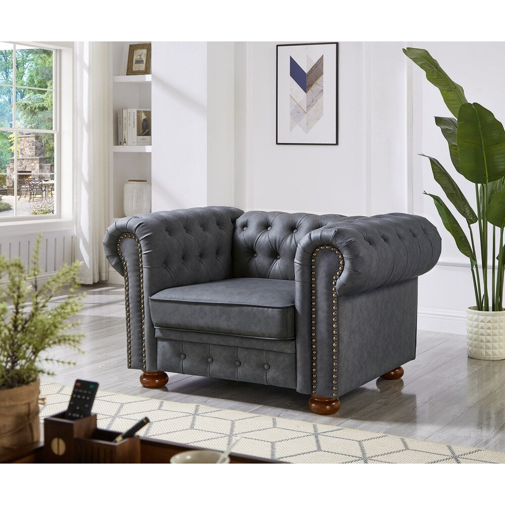 Madison Chesterfield Sofa, Dark Grey image 3
