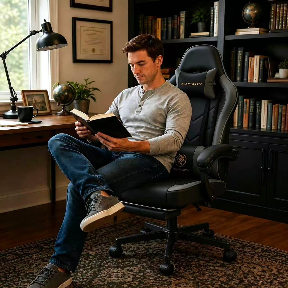 KSLYSUTY Pro Ergonomic Gaming Chair with Footrest