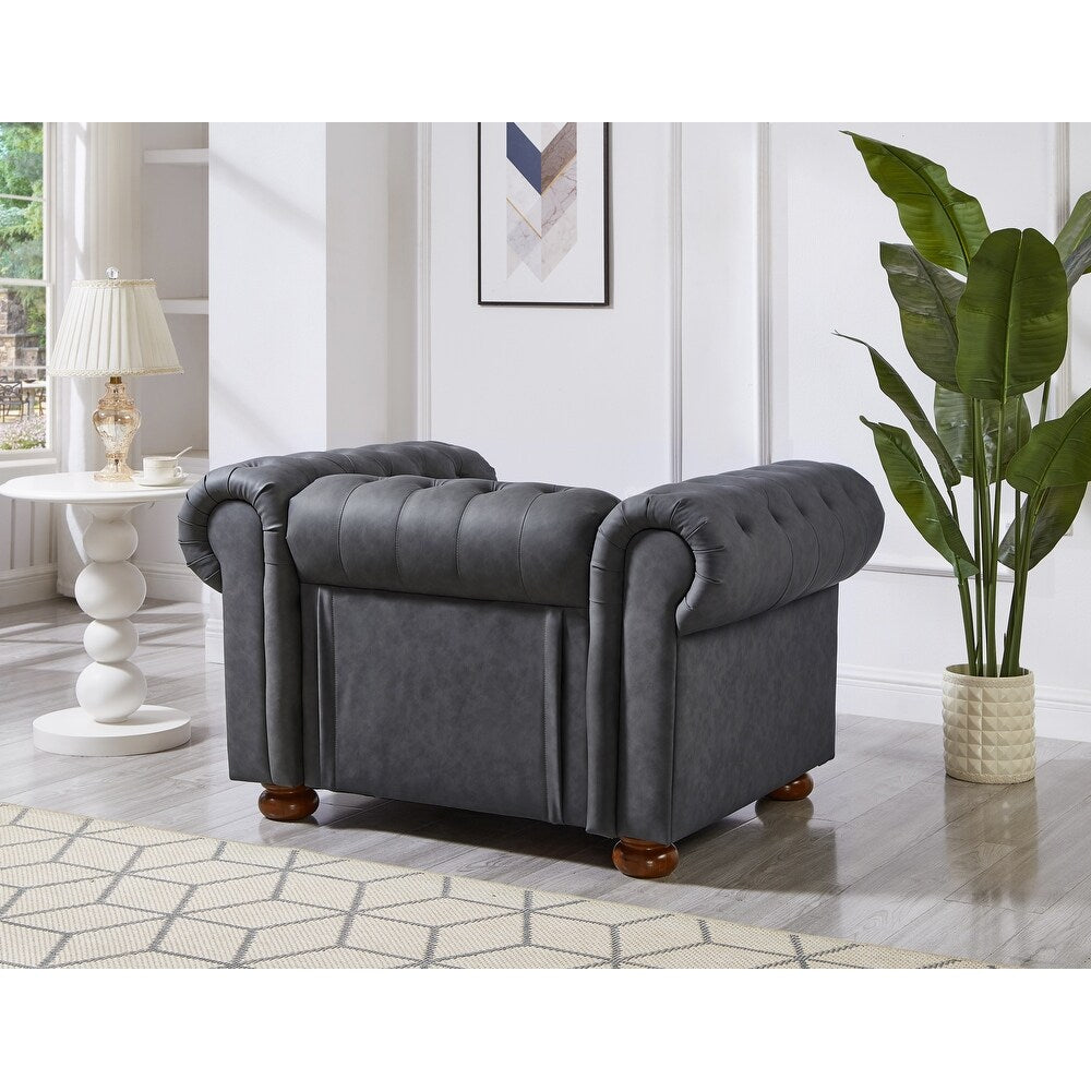 Madison Chesterfield Sofa, Dark Grey image 4
