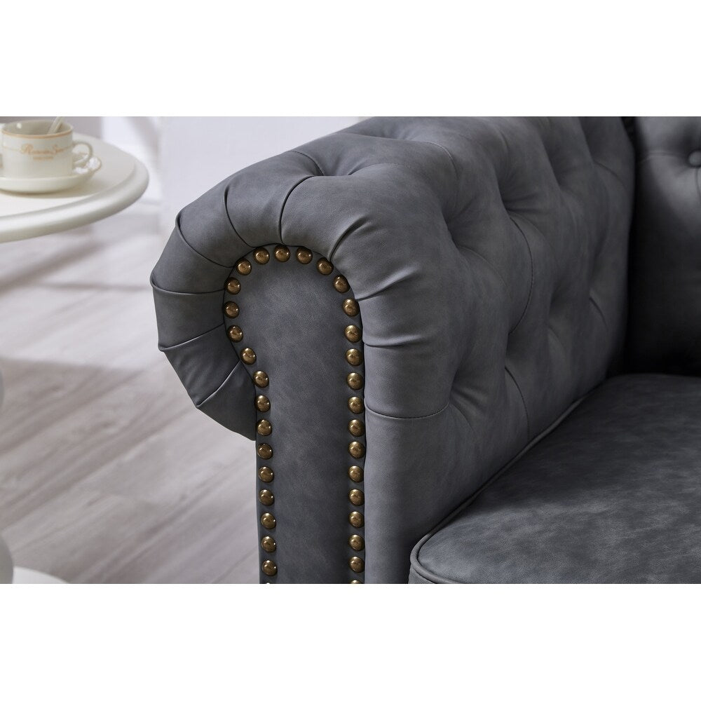 Madison Chesterfield Sofa, Dark Grey image 5