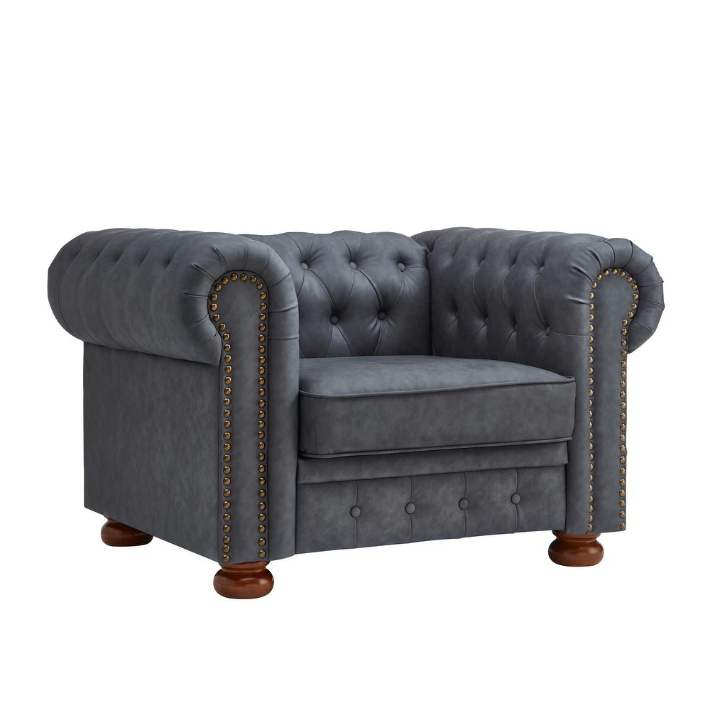 Madison Chesterfield Sofa, Dark Grey image 2
