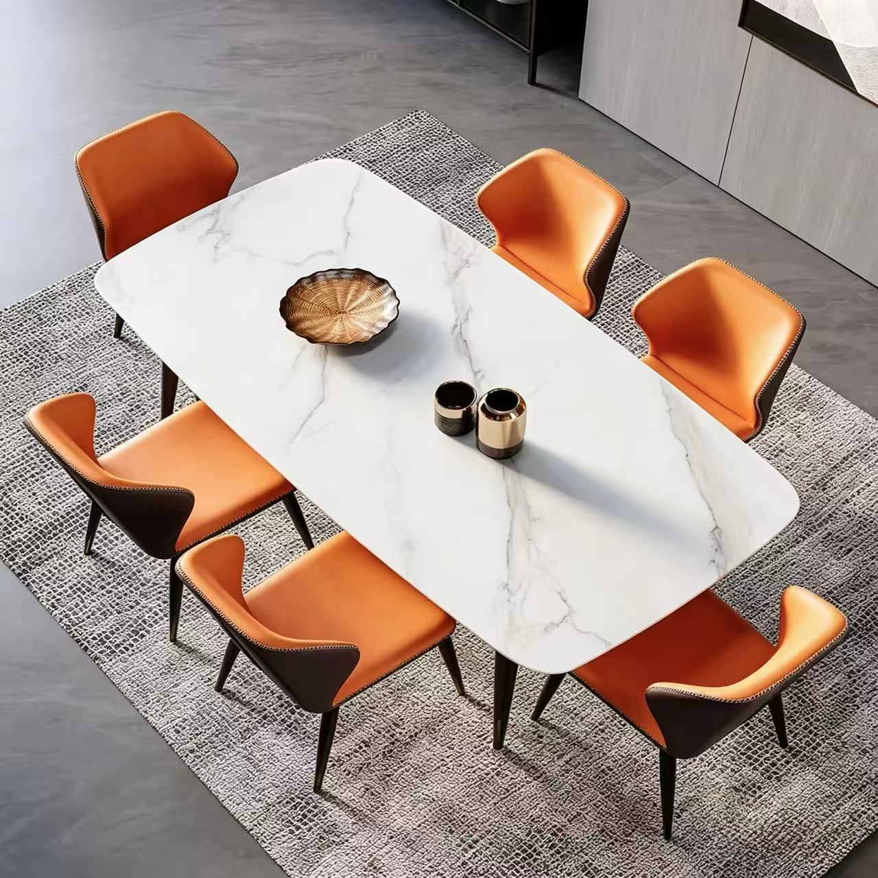 Aster Dining Chair, Orange, Set of 4