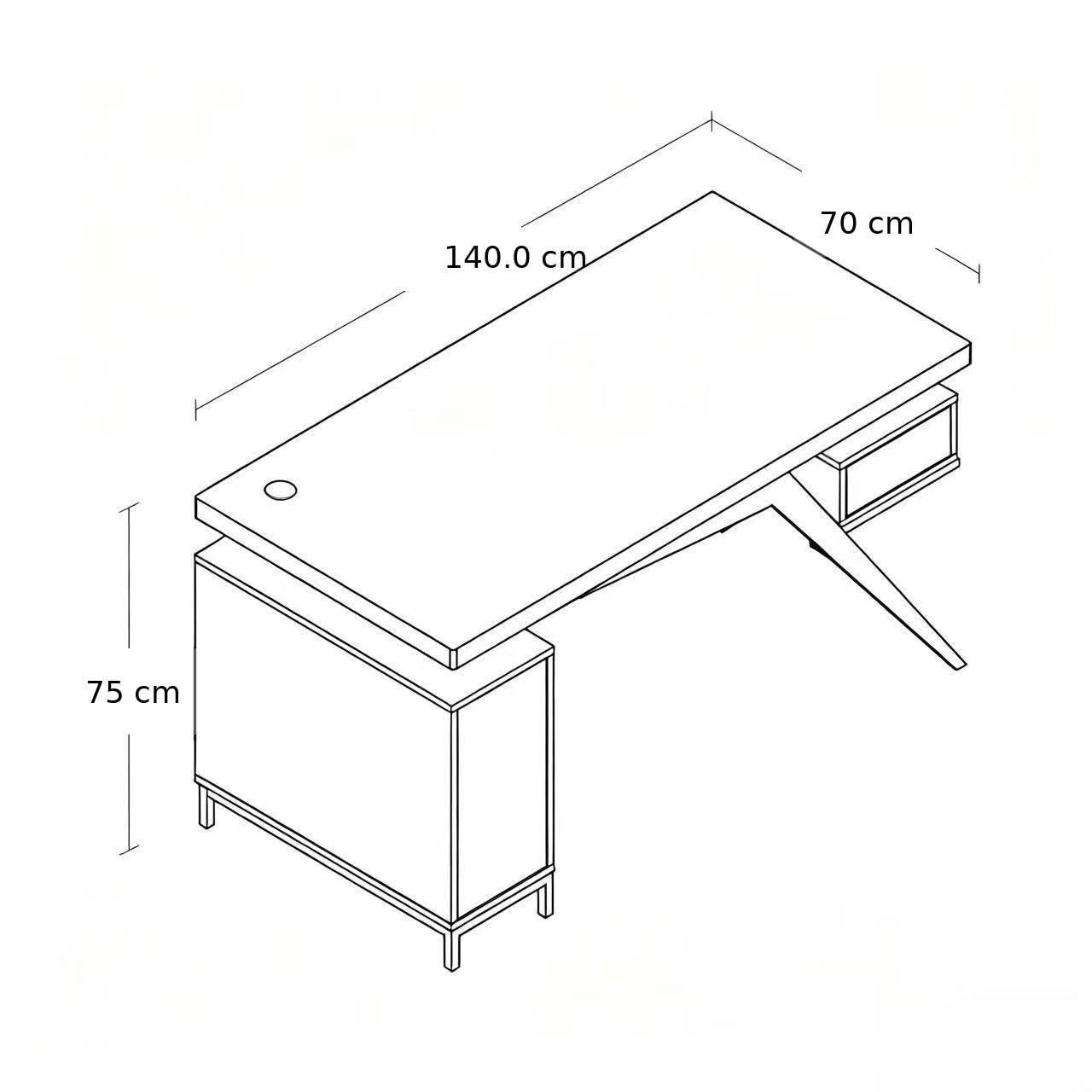 Milo Luxury White Office Desk with Storage