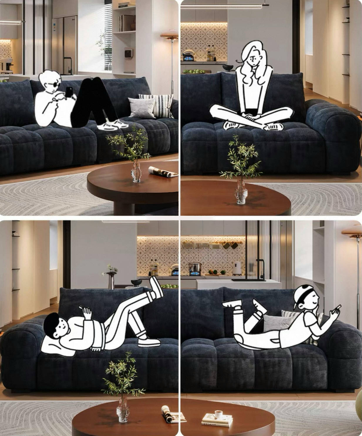 Mossy Cloud Marshmallow Lounge Sofa image 2