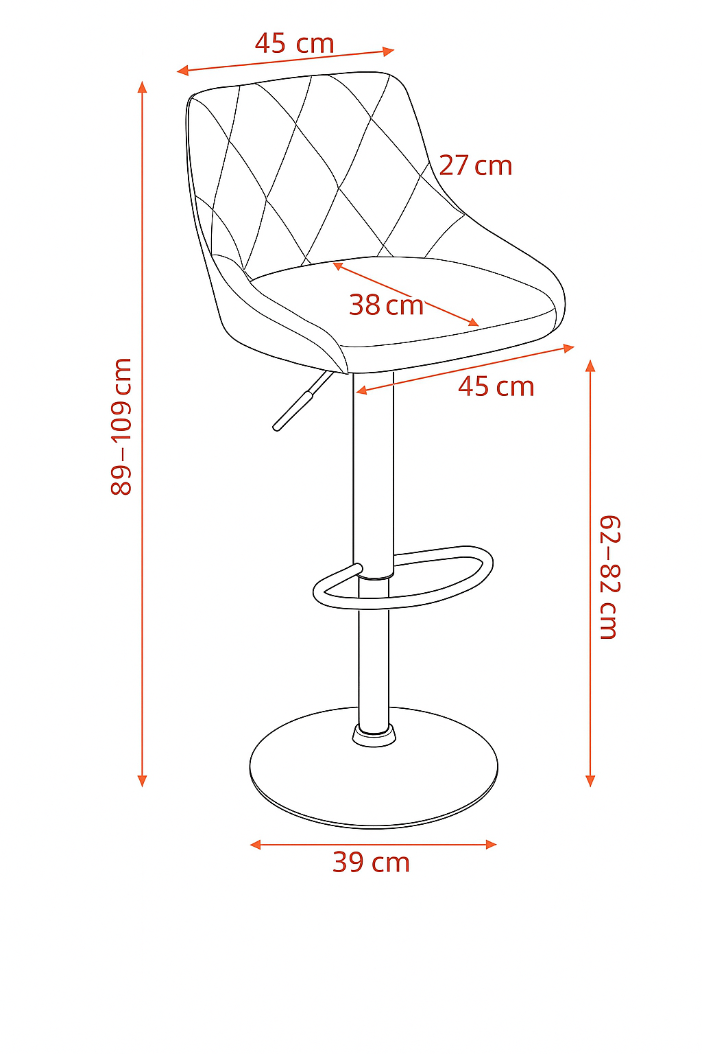 Eira Adjustable Bar Stool, Set of 2 image 4