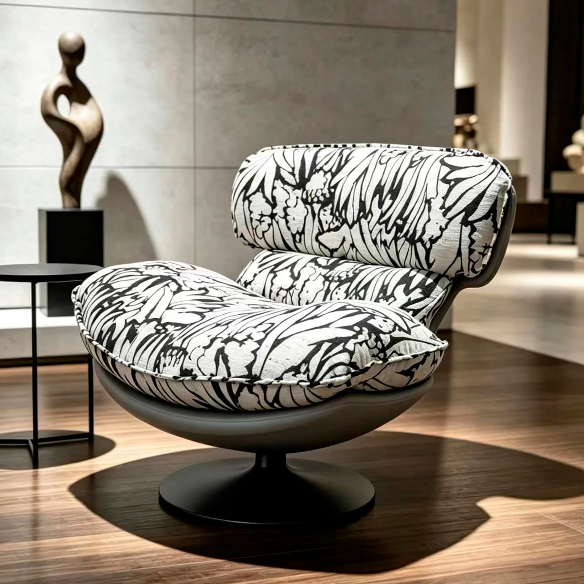 Orson Patterned Jacquard Swivel Lounge Chair