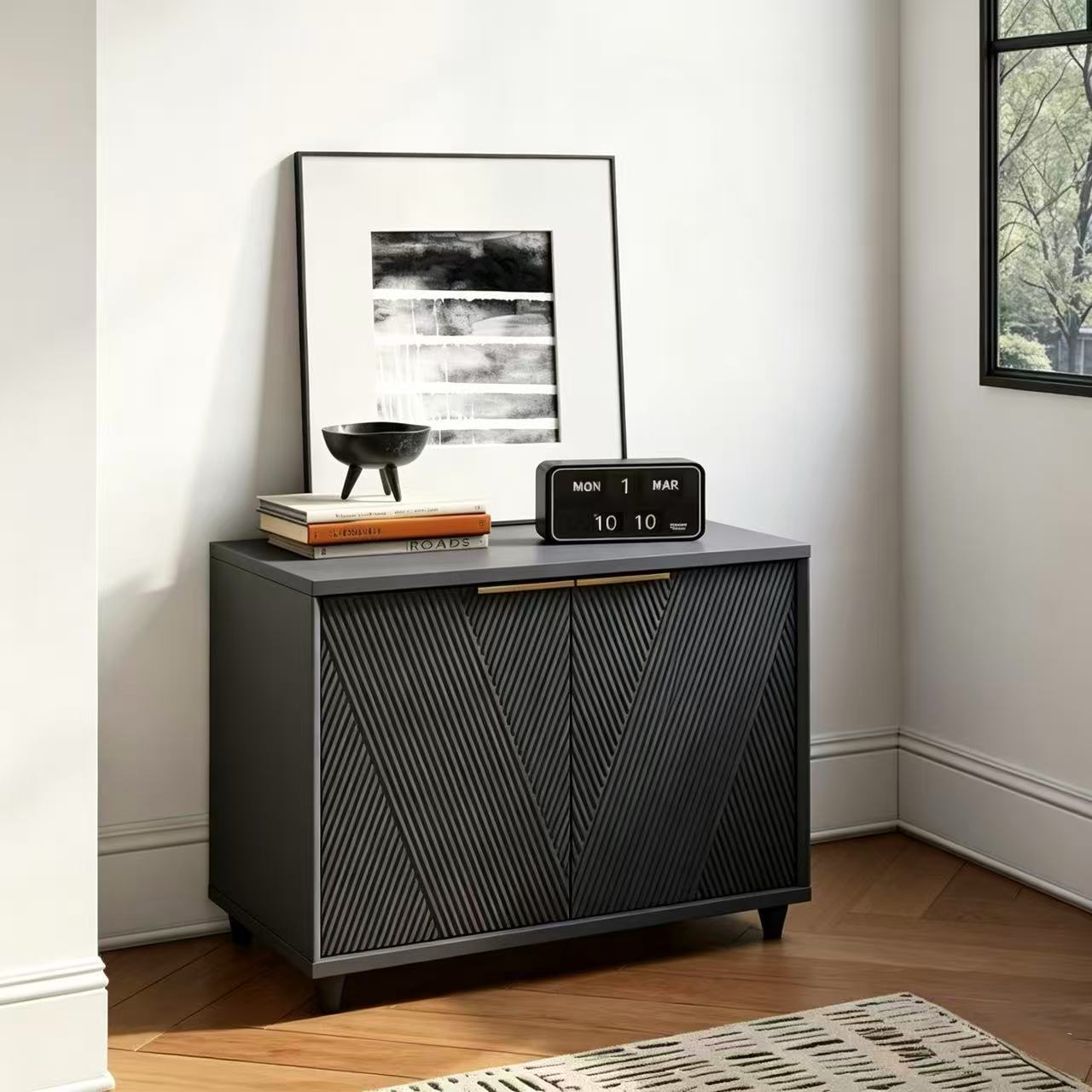 Velmora Modern Fluted TV Stand & Media Console