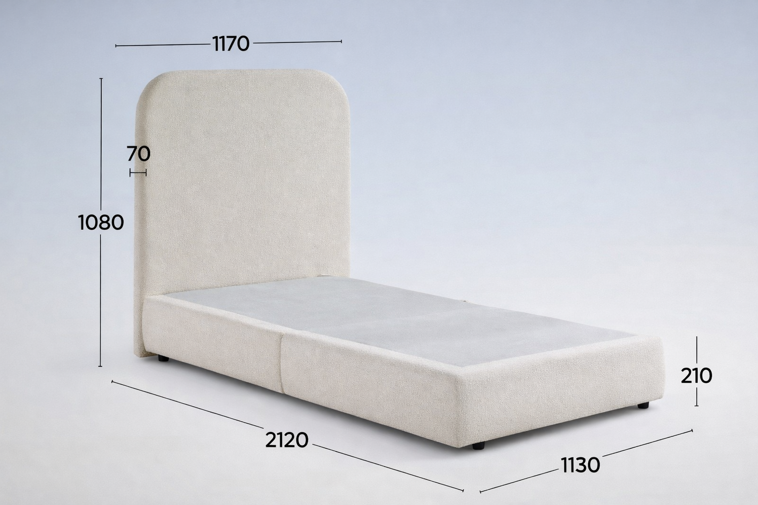 Arlo Soft Edge King Single Bed Frame image 2