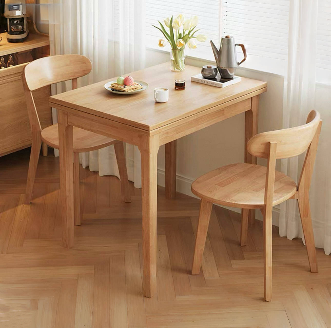 Lagom Fold Extend Dining Table, Wood image 0