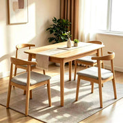 Lagom Soft Curve 1.2m Dining Set with Arc Chairs, Wood