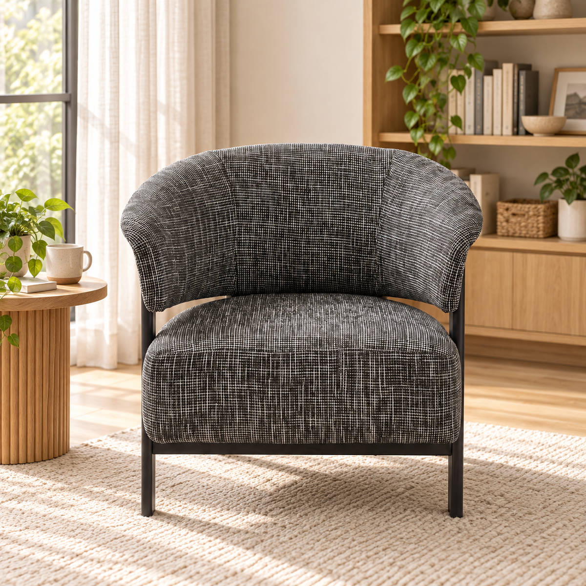 Haven Curved Back Chenille Lounge Chair