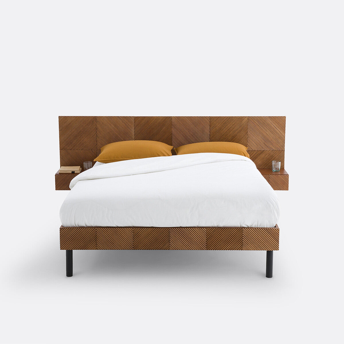 Chevron Double Bed with Integrated Bedside Tables image 1