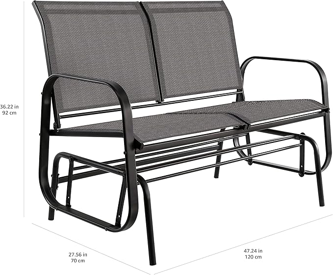 Outdoor 2-Person Patio Sling Glider Chair image 6