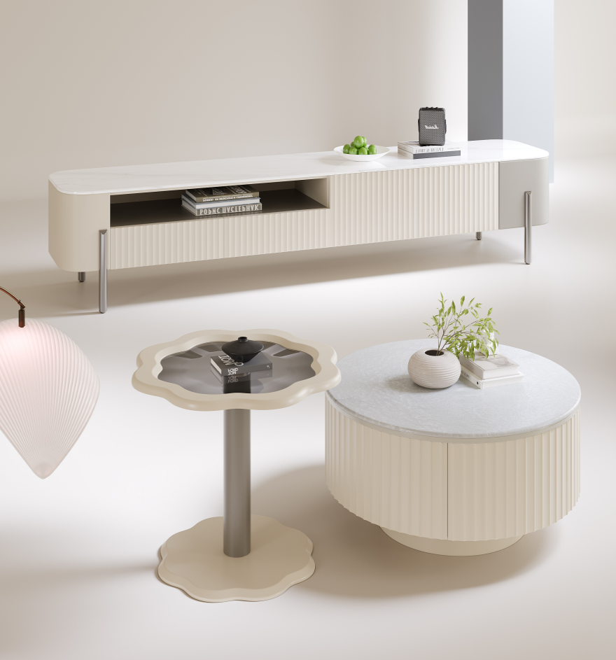 Lumi Drift Entertainment & Coffee Table Set