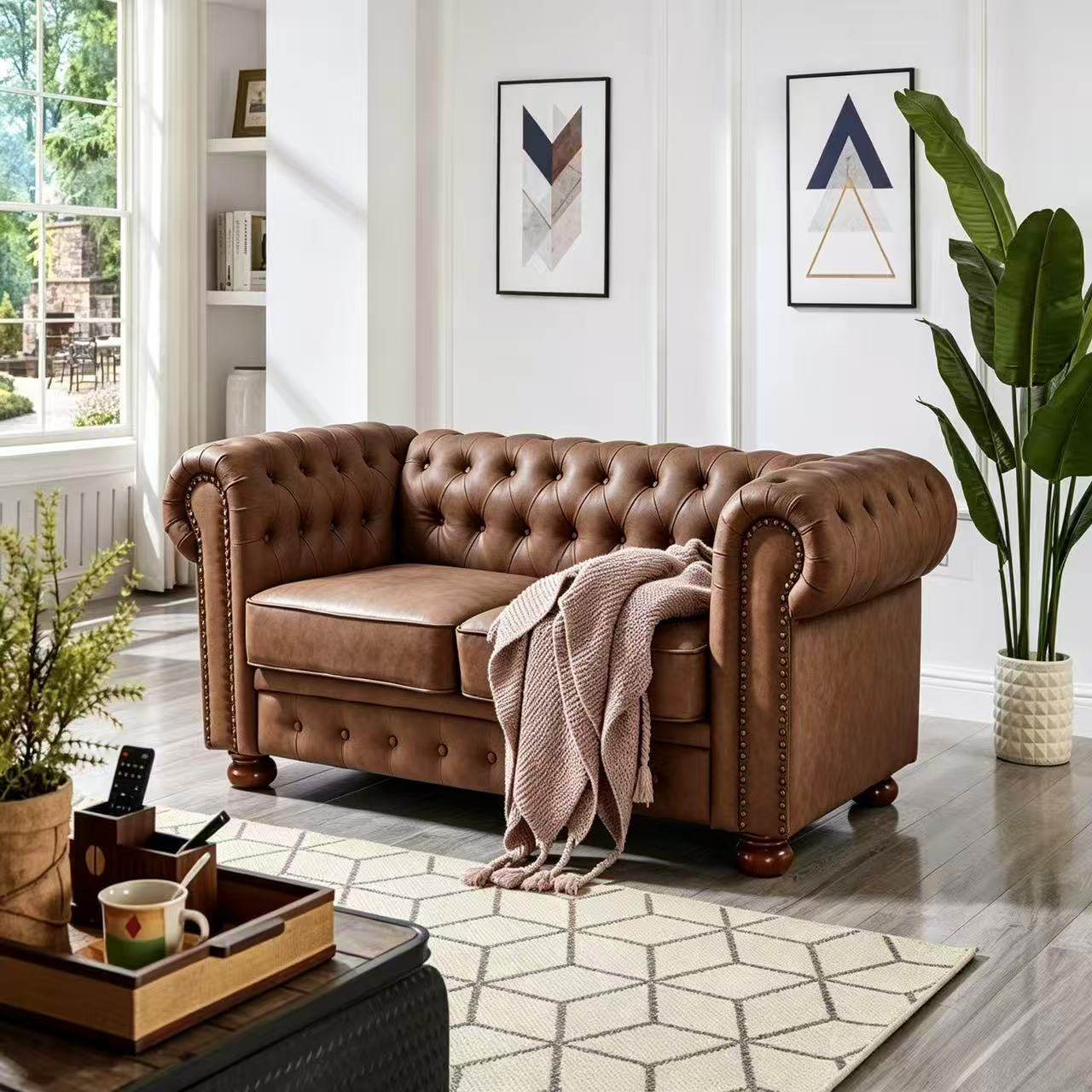 Madison Chesterfield Sofa, Brown