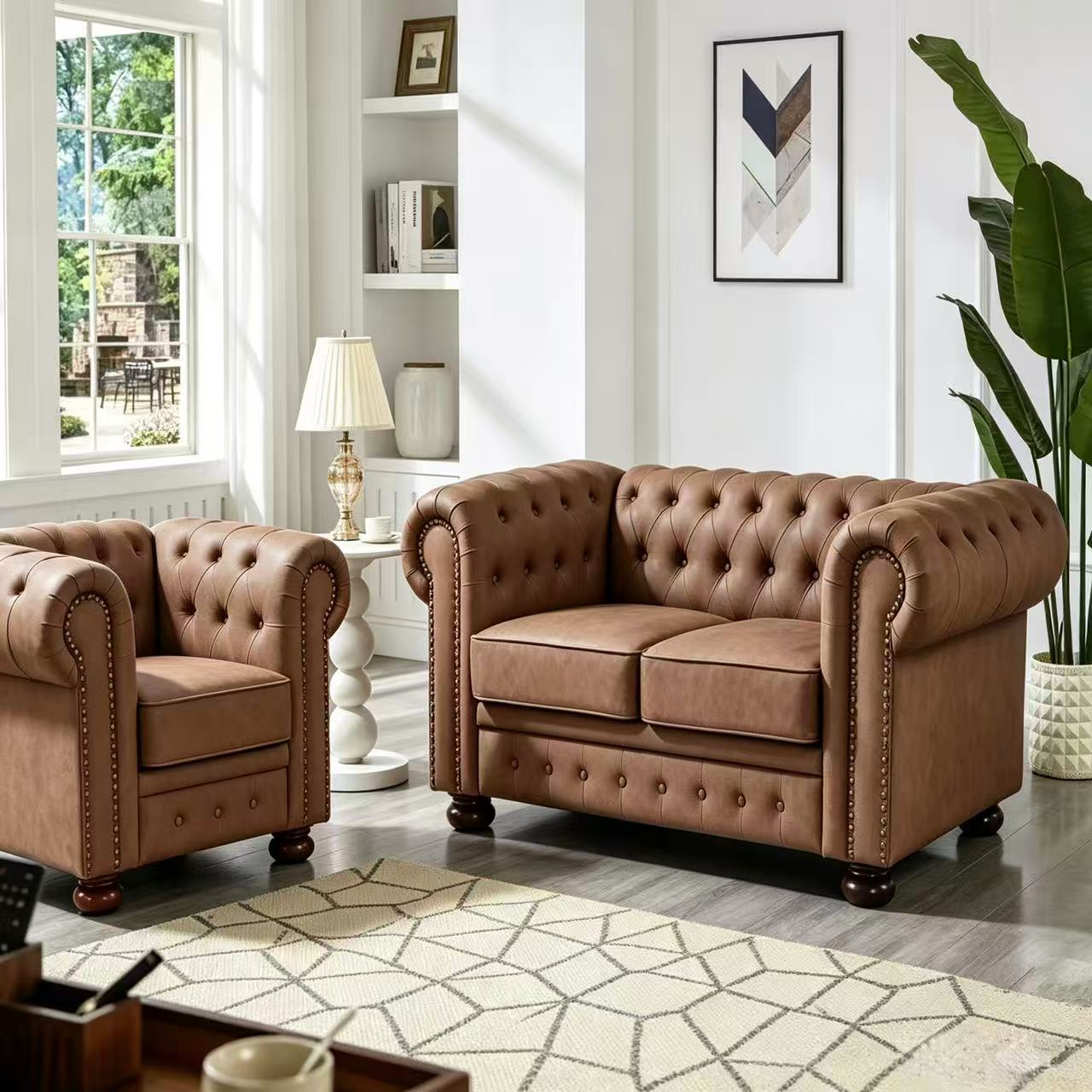 Madison Chesterfield Sofa, Brown