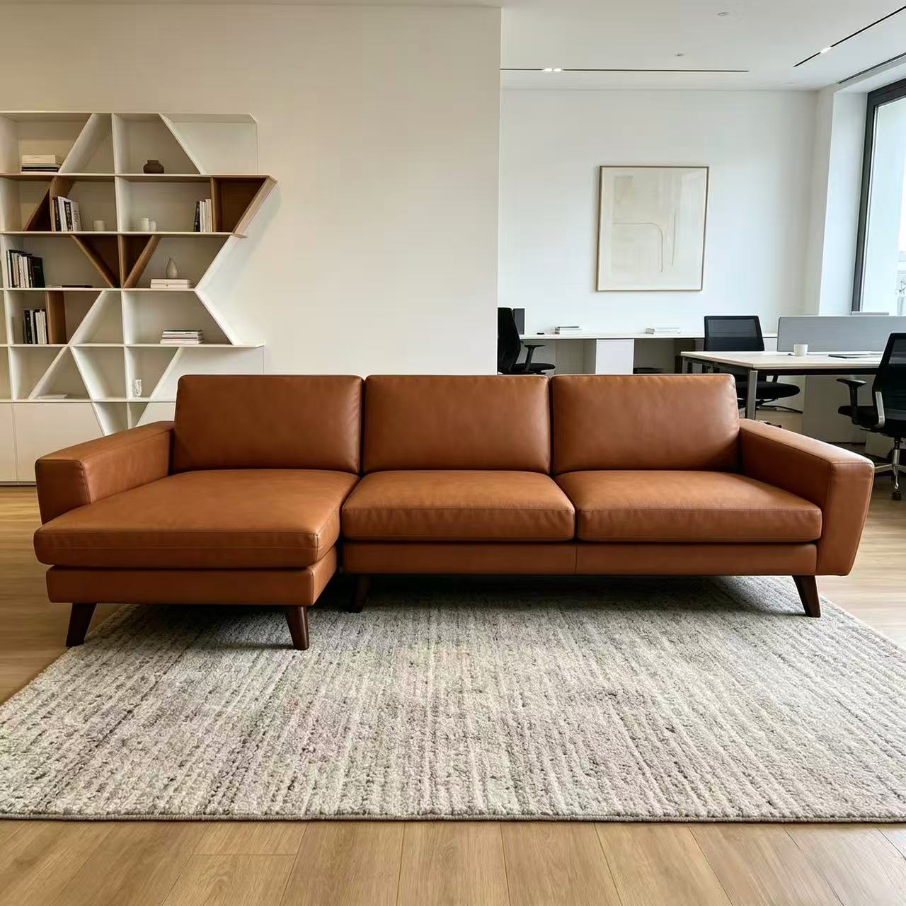 Hudson Caramel L-Shape Sofa image 2