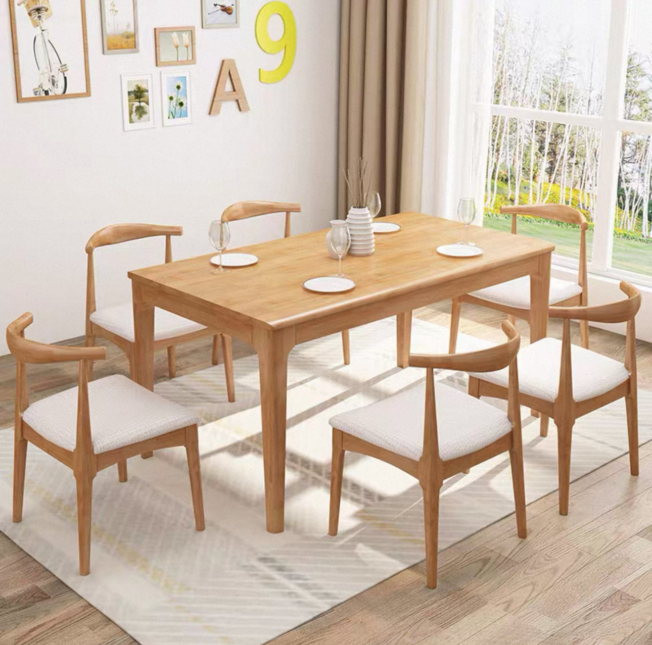 Lagom Dining Table Elm Edge, Wood image 1