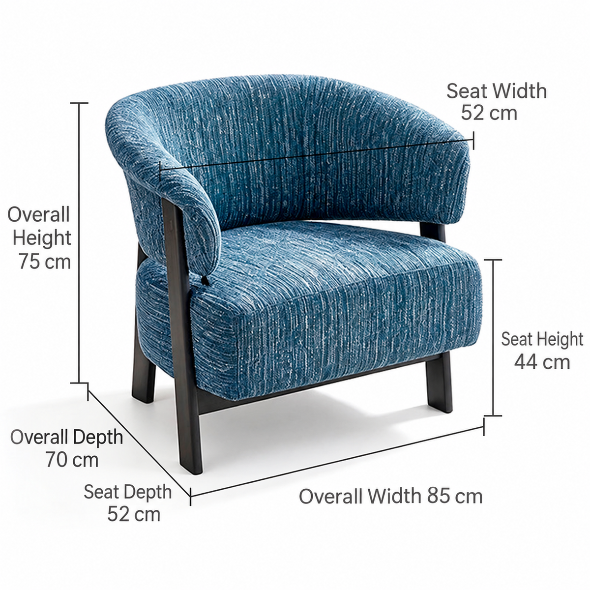 Haven Curved Back Chenille Lounge Chair