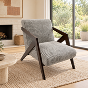 Rowan Upholstered Lounge Chair with Ash Wood Arms