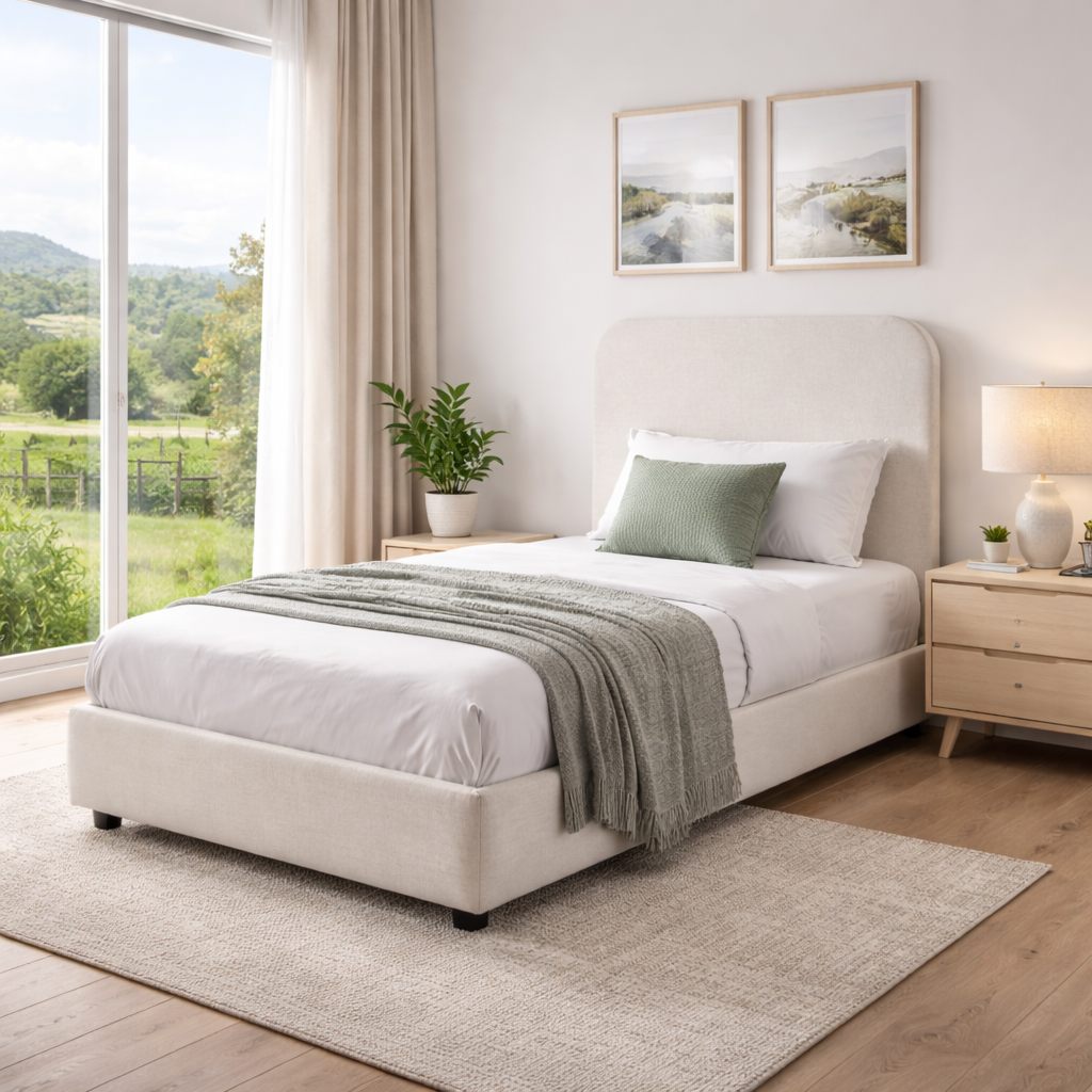 Arlo Soft Edge King Single Bed Frame image 0