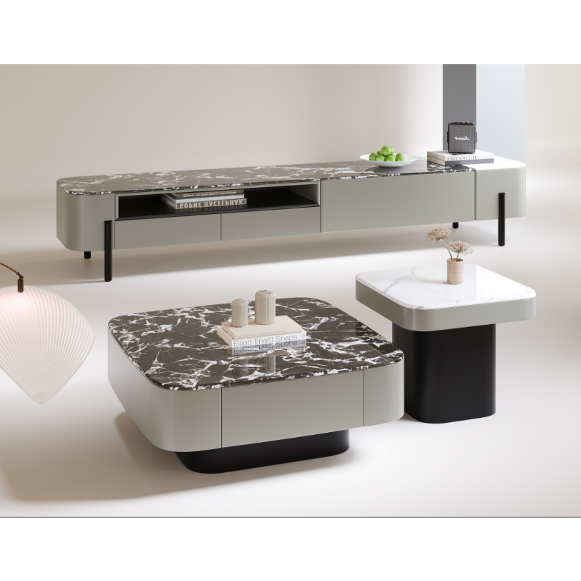 Aura Flow Entertainment & Coffee Table Set