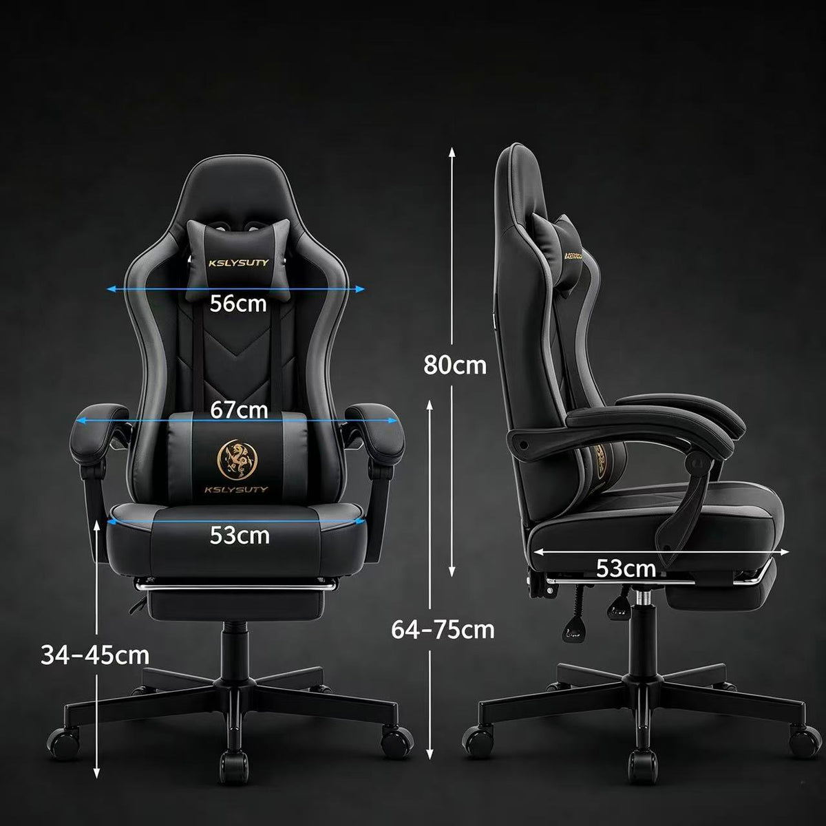 KSLYSUTY Pro Ergonomic Gaming Chair with Footrest