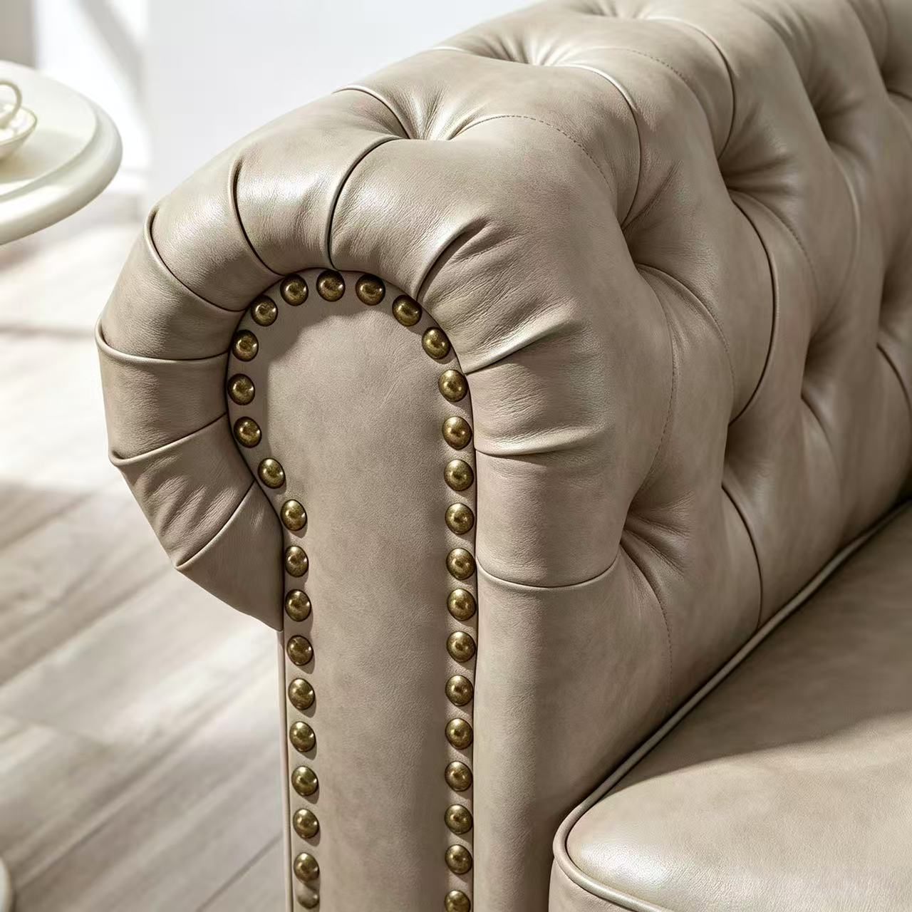 Madison Chesterfield Sofa, Taupe