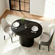 Marlow Modern Oval Extendable Wooden Dining Table – Black, 2–4 Seater, 110–140cm