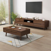 Lagom Vida Coffee Table & TV Unit Set, Walnut image 0