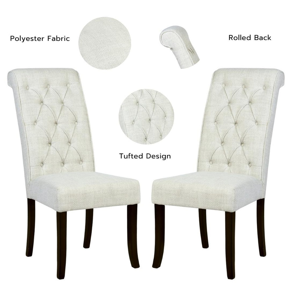 Cambridge Fabric Upholstered Solid Wood Dining Chair – Set of 2 image 4