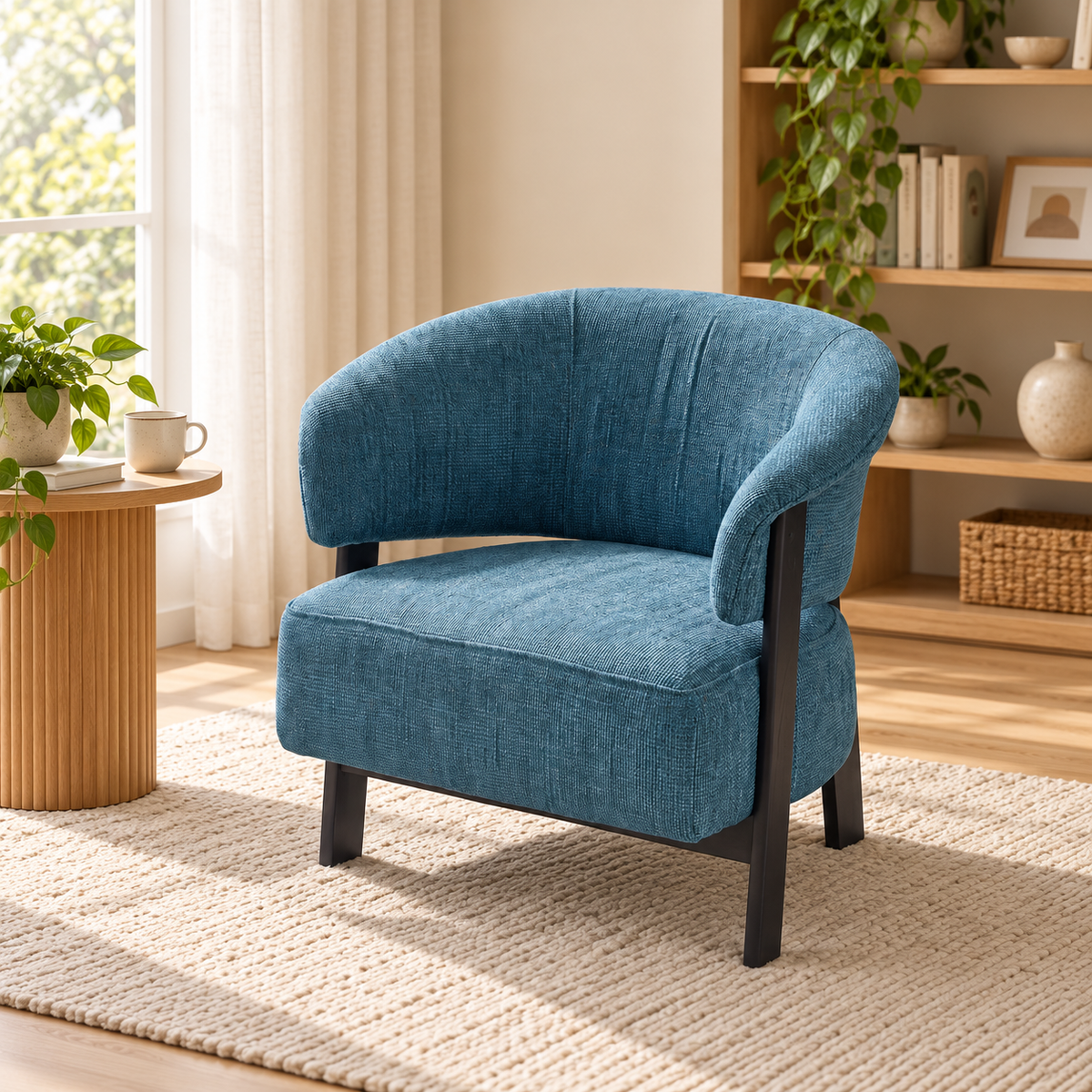 Haven Curved Back Chenille Lounge Chair