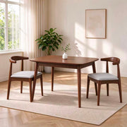Lagom Soft Curve 1.2m Dining Set with Arc Back Chairs, Walnut