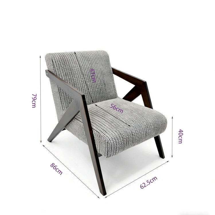 Rowan Upholstered Lounge Chair with Ash Wood Arms