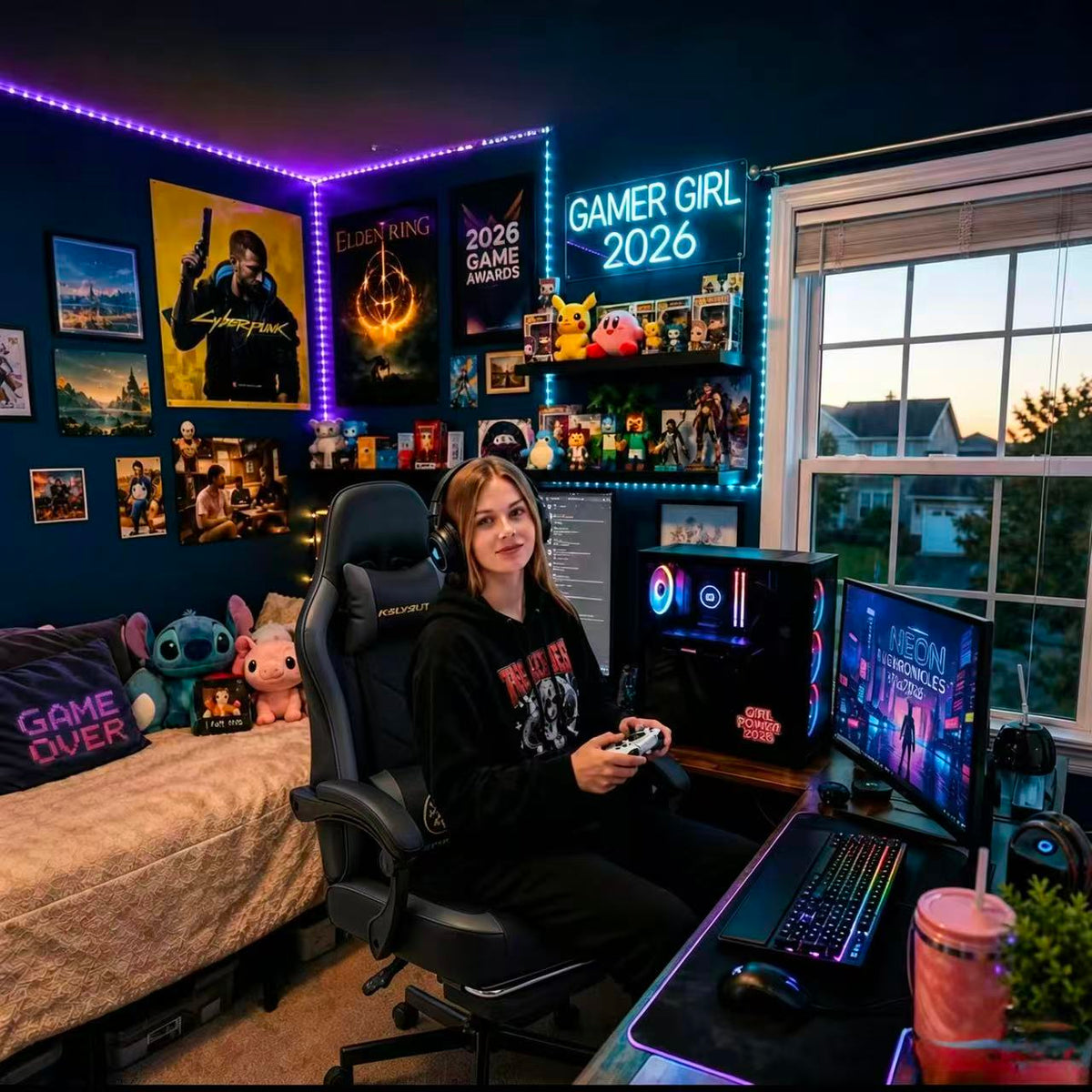 KSLYSUTY Pro Ergonomic Gaming Chair with Footrest