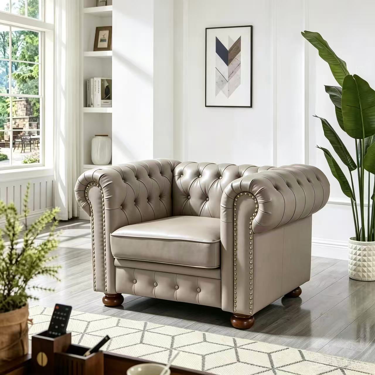 Madison Chesterfield Sofa, Taupe