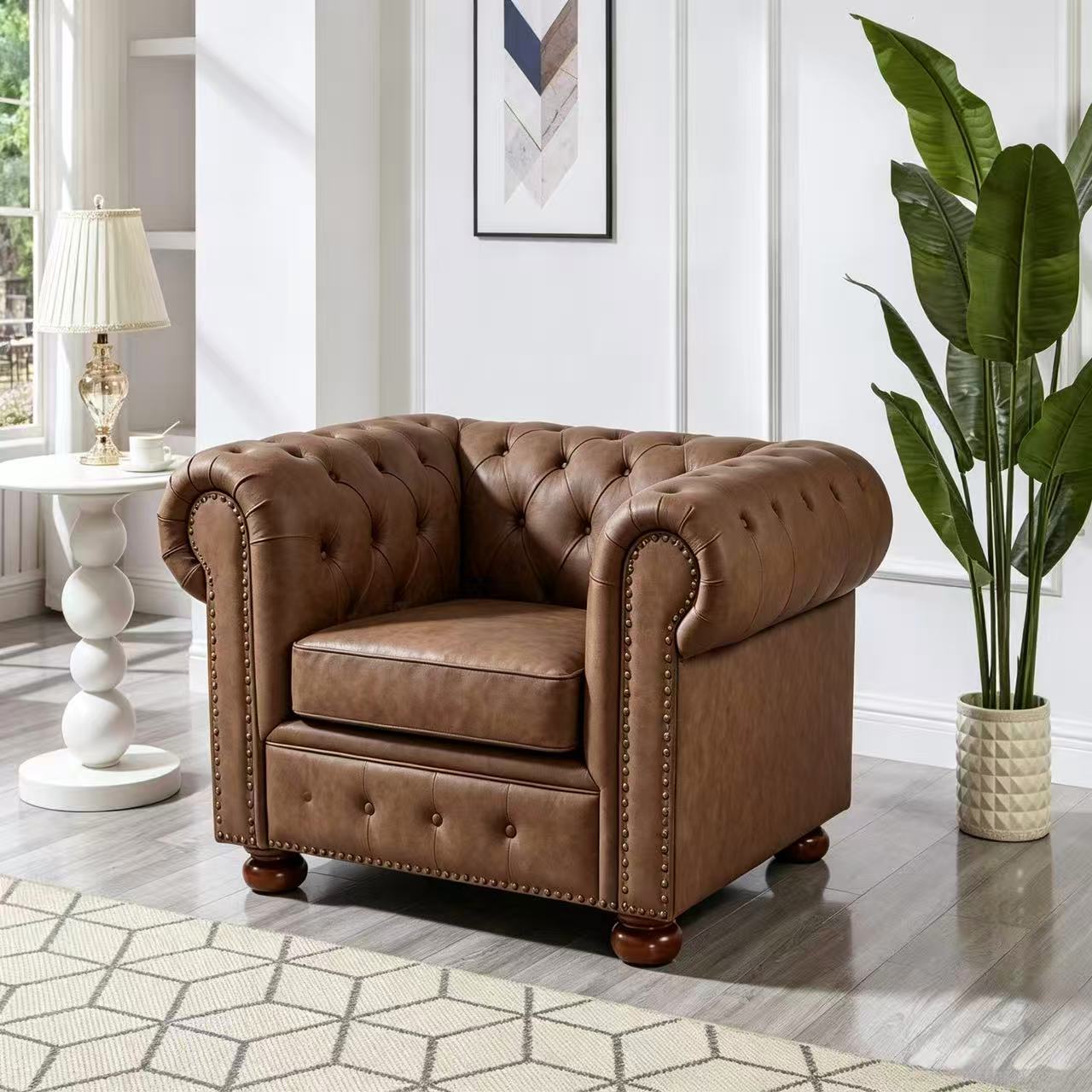 Madison Chesterfield Sofa, Brown