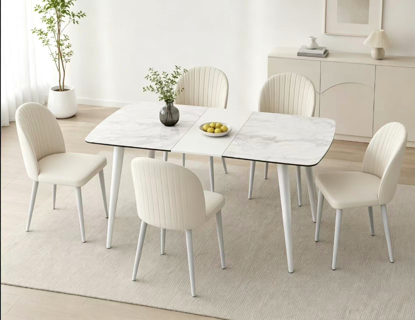 Shella Dining Chair, Cream, Set of 6