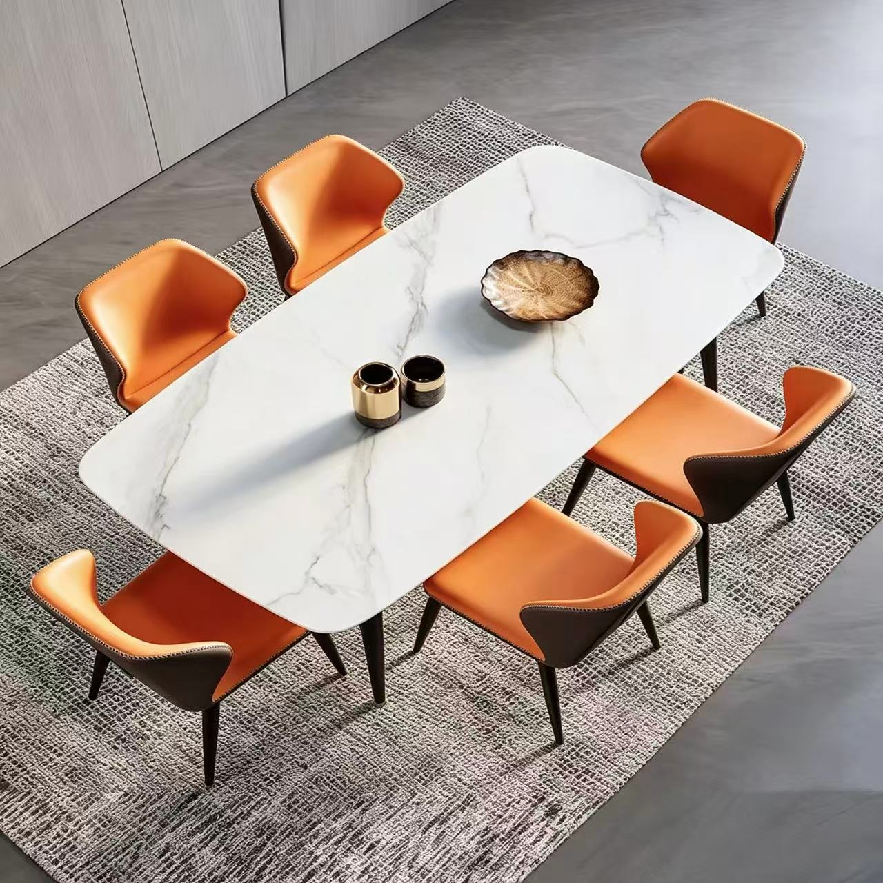 Aster Dining Chair, Orange, Set of 4
