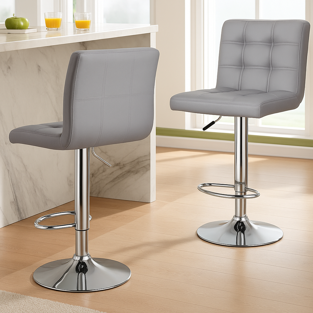 AeroLift Adjustable Bar Stool, Set of 2 - Grey image