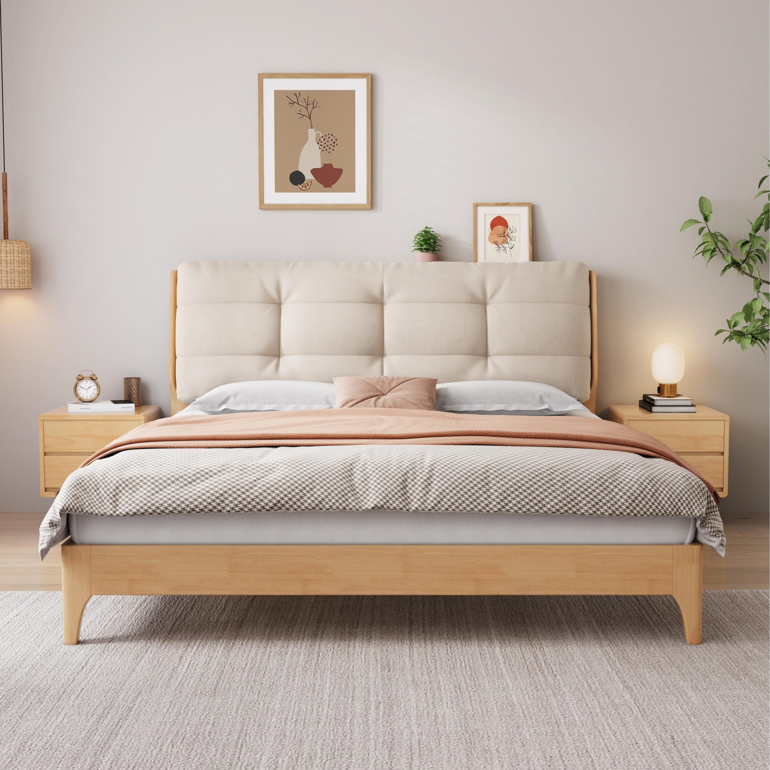Lagom Lume Bed Frame, Wood image 0