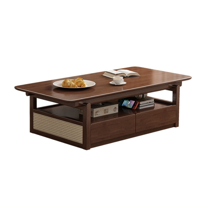 Lagom Rattan Coffee Table, 130cm, Walnut image 0